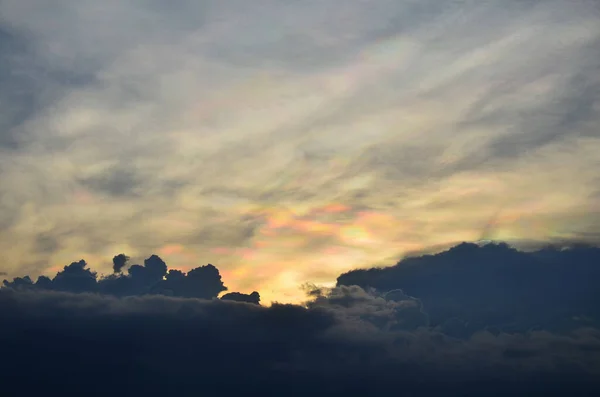 Aerial View Landscape Cloudscape Blue Sky Beautiful Clouds Twilight Ray — Stock Photo, Image