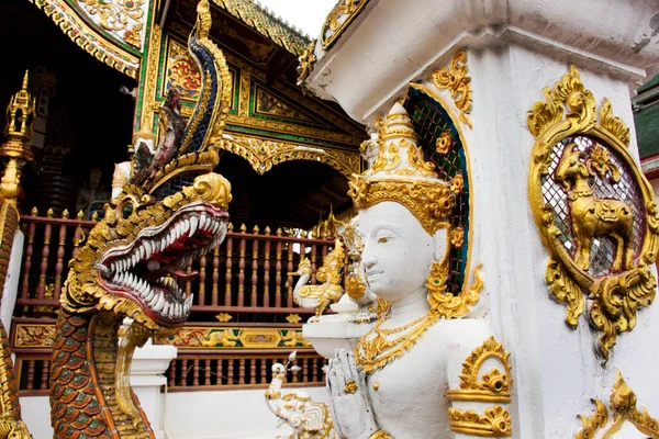 Carved Sculpture Art Animal Himmapan Creatures Mythical Legend Thai People — Foto de Stock