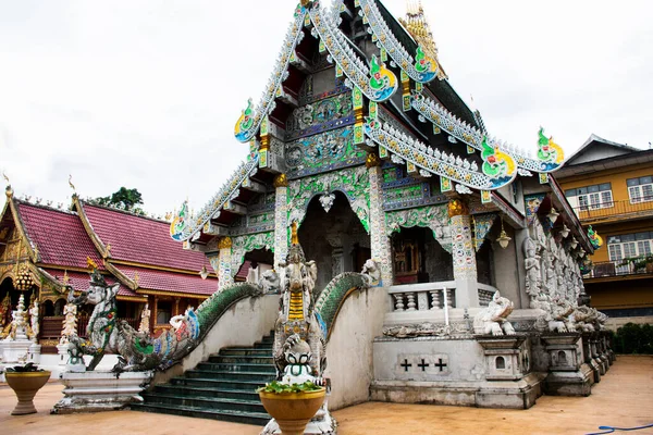 Ancient Architecture Ubosot Church Antique Building Thai People Travelers Travel — Fotografia de Stock