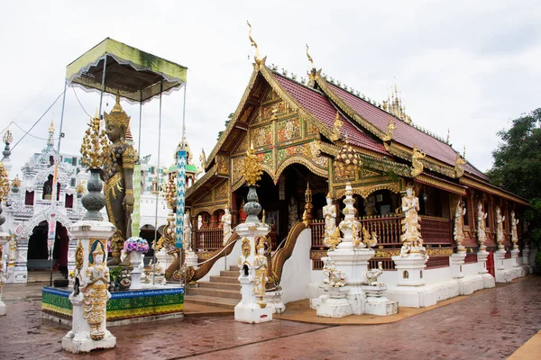 Ancient Architecture Ubosot Church Antique Building Thai People Travelers Travel — Foto de Stock