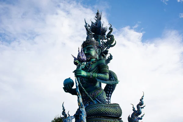 Wat Rong Seur Ten Artistic Blue Temple Thai People Foreign — Stock fotografie