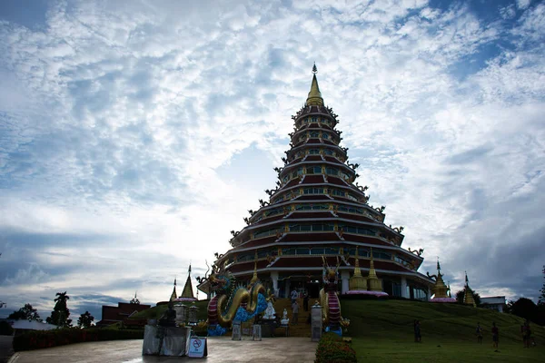 Big Stupa Chedi Chinese Style Thai People Travelers Travel Visit — Zdjęcie stockowe