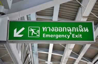 General information board panel for thai people and foreigner traveler passengers use service journey on terminal BTS Skytrain railway station at Bangkok urban city on July 6, 2013 in Bangkok Thailand