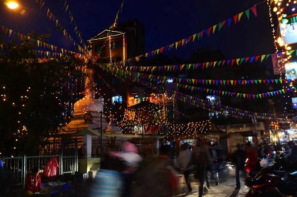 Parade Nepalese People Celebration Respect Praying Rite Deity Diwali Festival — Stockfoto