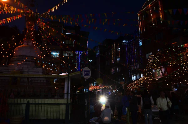 Парад Непальского Народа Празднование Уважение Молитвенного Обряда Божеству Фестивале Дивали — стоковое фото