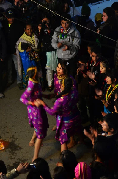 Parade Nepalese People Celebration Respect Praying Rite Deity Diwali Festival — Zdjęcie stockowe