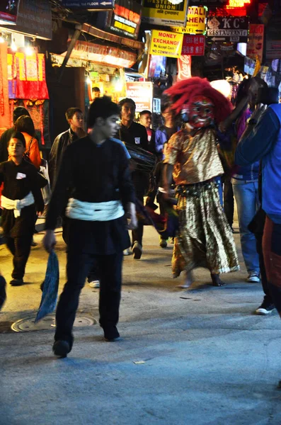 Парад Непальского Народа Празднование Уважение Молитвенного Обряда Божеству Фестивале Дивали — стоковое фото