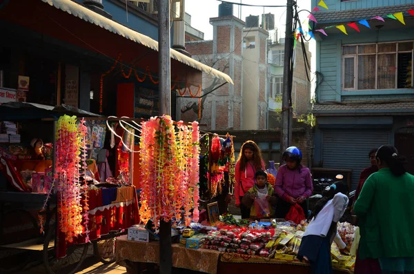 Nepalese People Select Buy Amulet Accessory Decor Decorated House Home — Foto de Stock