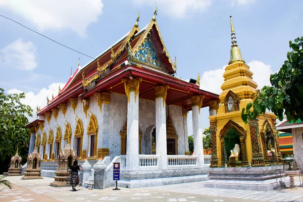 Antica Ubosot Antica Chiesa Viaggiatori Thailandesi Visita Viaggio Rispetto Preghiera — Foto Stock