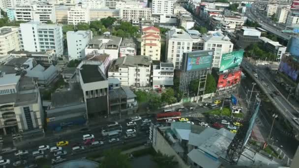 Paisaje Urbano Vista Aérea Ciudad Bangkok Condominio Torre Alto Edificio — Vídeo de stock