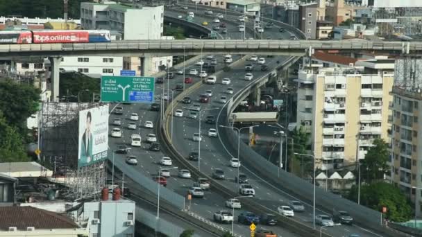 Luftaufnahme Landschaft Stadtbild Von Bangkok Stadt Und Hochhausturm Eigentumswohnung Und — Stockvideo