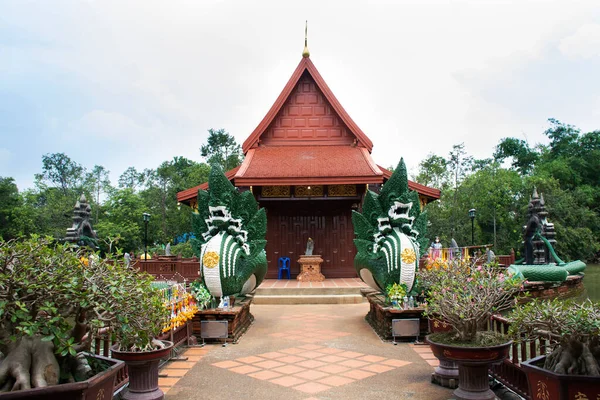 Ősi Naga Vagy Antik Naka Szobor Wat Klong Templom Thai — Stock Fotó