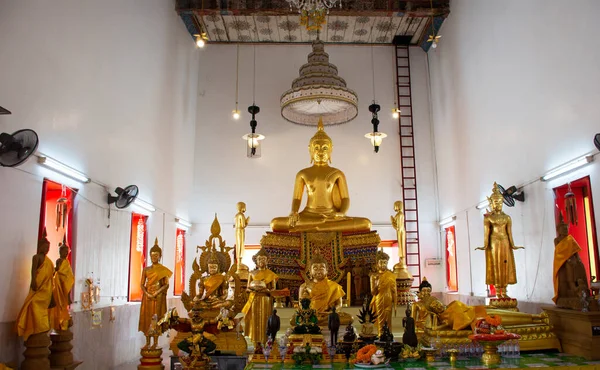 Starověké Starožitné Buddha Socha Pro Thajské Lidi Cestovatel Cestovní Návštěva — Stock fotografie