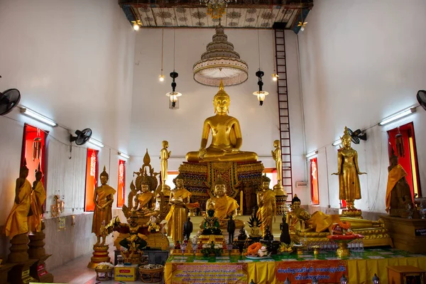 Antigua Estatua Buddha Para Los Tailandeses Viajero Visita Viaje Respeto — Foto de Stock
