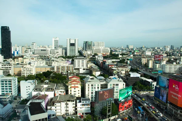 Zobacz Krajobraz Miasta Bangkok Miasta Wysoki Budynek Wieża Kondominium Tajlandczyków — Zdjęcie stockowe