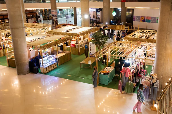 Thai Entrepreneur Sale Products Food Drinks People Shopping Local Crafts — Stock Photo, Image