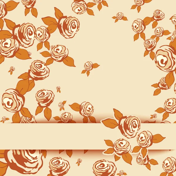 Vintage Hintergrund mit Rosen. Vektorillustration. — Stockvektor