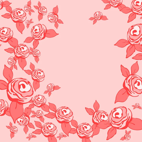 Винтажный фон с розами. Векторная иллюстрация . — стоковый вектор