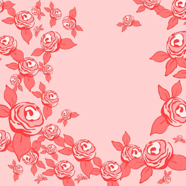 Vintage Hintergrund mit Rosen. Vektorillustration. — Stockvektor