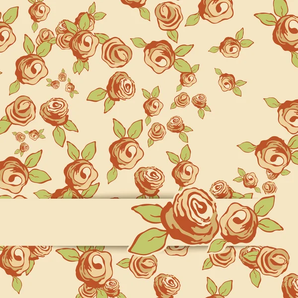 Vintage bakgrund med rosor. vektor illustration. — Stock vektor