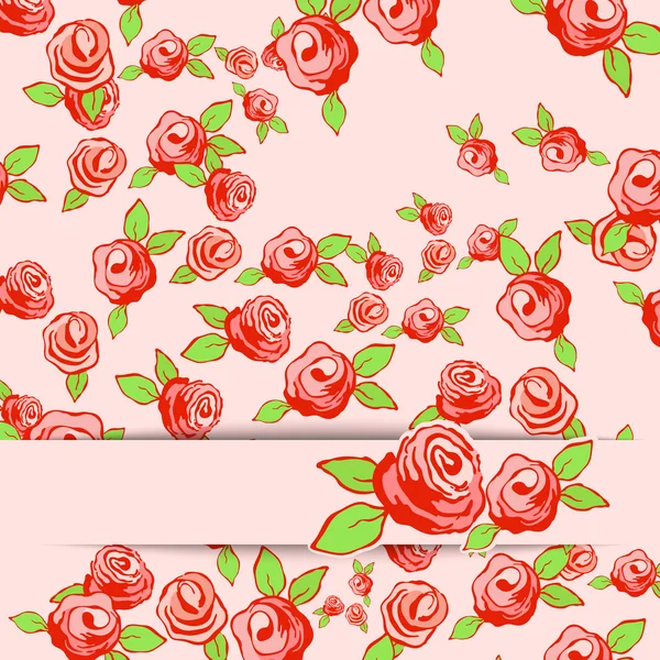 Винтажный фон с розами. Векторная иллюстрация . — стоковый вектор
