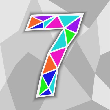 renkli sayısı 7. şekil geometrik şekiller.