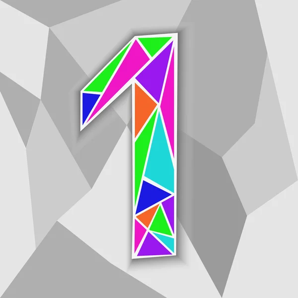 renkli bir numara. şekil geometrik şekiller.