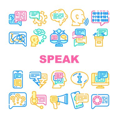 Konuşma ve Tartışma Simgeleri Vektörü Ayarla