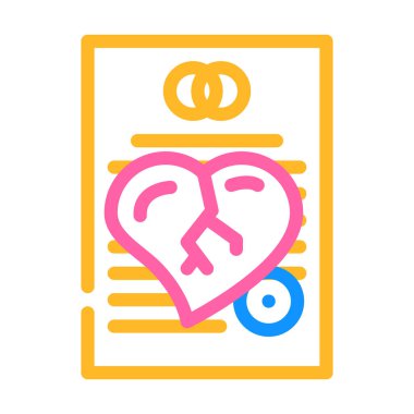 Boşanma renk ikonu vektör illüstrasyonu belgesi