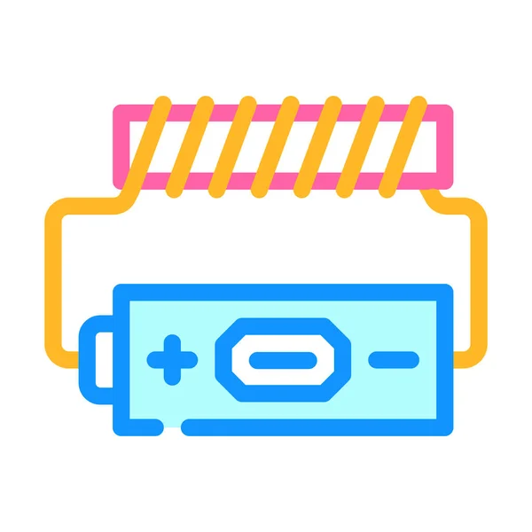 Batterie elektromagnetische Farbe Symbol Vektor Illustration — Stockvektor