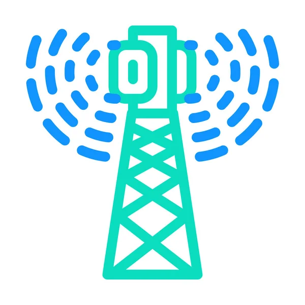 Antenne elektromagnetische Farb-Symbol-Vektor-Illustration — Stockvektor