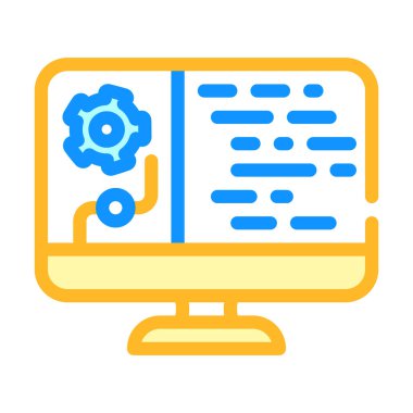 veri işleme renk ikonu vektör çizimi