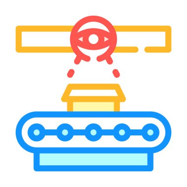 üretim denetimi renk ikonu vektör illüstrasyonu