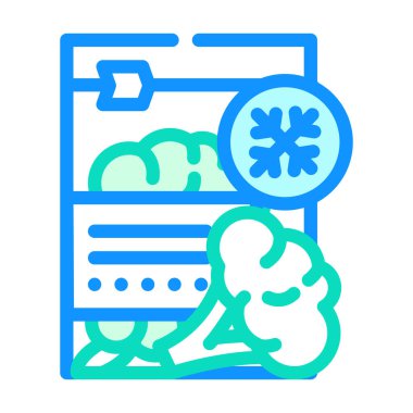 brokoli donmuş sebze rengi vektör çizimi