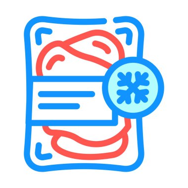 et fileto donmuş gıda renk vektör illüstrasyonu