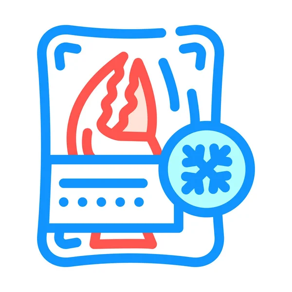 Cangrejo congelado mariscos color icono vector ilustración — Archivo Imágenes Vectoriales