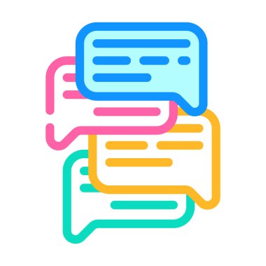 Konuş ve renk ikonu vektör illüstrasyonunu tartış