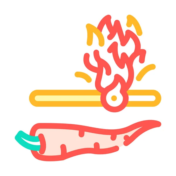 Picante vegetal queimadura escala cor ícone vetor ilustração — Vetor de Stock