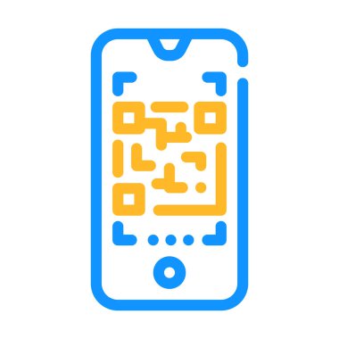 qr kod tarayıcı renk vektör çizimi