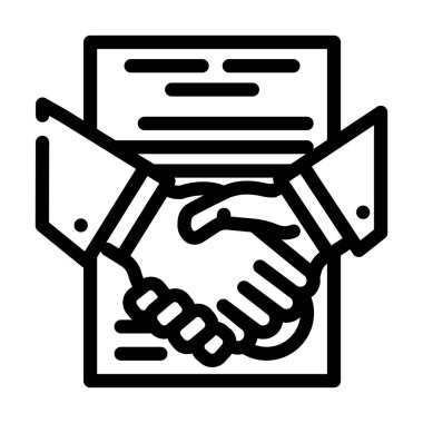 Evlilik sözleşmesi ve boşanma çizgisi ikon vektör çizimi