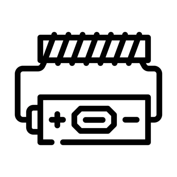 Bateria eletromagnética linha ícone vetor ilustração —  Vetores de Stock
