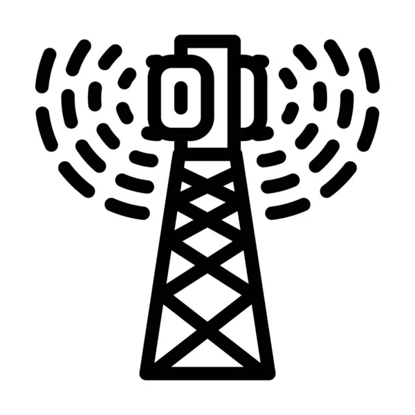 Antena línea electromagnética icono vector ilustración — Vector de stock