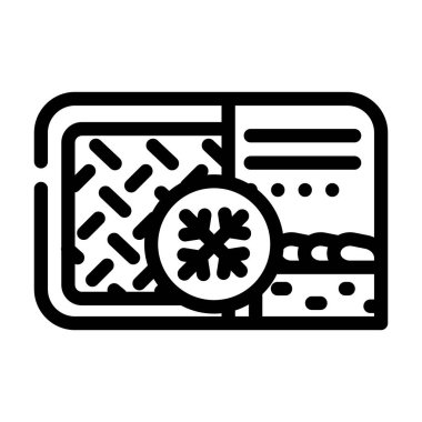 et turtası dondurulmuş yemek hattı ikon vektör illüstrasyonu