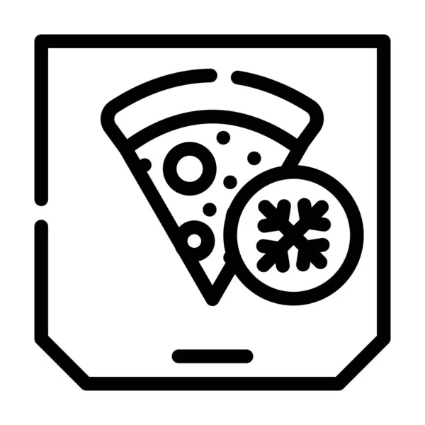 Pizza fryst mat linje ikon vektor illustration — Stock vektor
