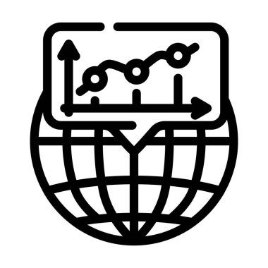 küresel iş hattı simgesi vektör illüstrasyonu