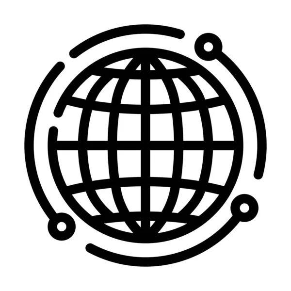 Business globalisatie lijn pictogram vector illustratie — Stockvector
