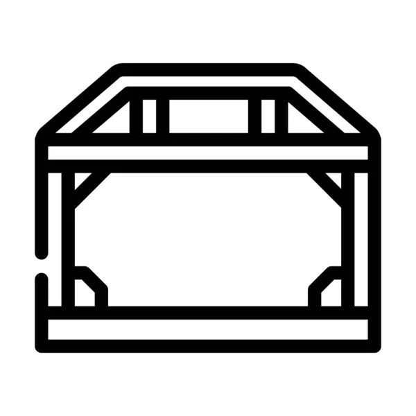 Casa quadro metálico construção linha ícone vetor ilustração —  Vetores de Stock