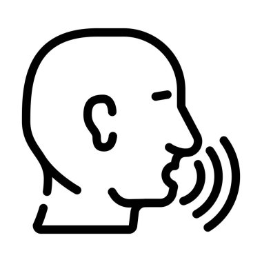 İnsan çizgisi ikon vektör illüstrasyonunu konuşmak ve tartışmak