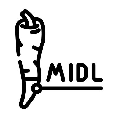 orta baharat biber çizgisi ikon vektör illüstrasyonu