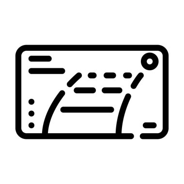 araba dikiz görüntüsü kamera görüntüleyici çizgi ikon vektör illüstrasyonu